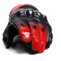 Fiero - Leather Racing Motorcycle Gloves - Black/Red-Lava/White