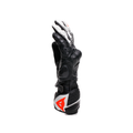 Fiero - Leather Racing Motorcycle Gloves - Black/White/Red-Fluo