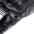 Fiero - Leather Racing Motorcycle Gloves - Black/White/Red-Fluo