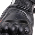 Fiero - Leather Racing Motorcycle Gloves - Black/White/Red-Fluo