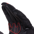 Reacto Carbon Long - Motorcycle Gloves In Leather Men - Black/Red-Lava