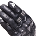 Reacto Carbon Short - Men's Short Leather Motorcycle Gloves - Black/Anthracite