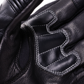Reacto Carbon Short - Men's Short Leather Motorcycle Gloves - Black/Anthracite