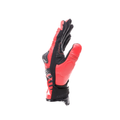 Reacto Carbon Short - Men's Short Leather Motorcycle Gloves - Black/Red-Lava