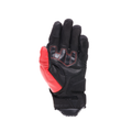 Reacto Carbon Short - Men's Short Leather Motorcycle Gloves - Black/Red-Lava