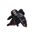 Reacto Carbon Short - Women's Short Leather Motorcycle Gloves - Black/Fluo Pink