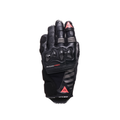 Reacto Carbon Short - Women's Short Leather Motorcycle Gloves - Black/White/Red-Fluo