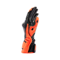 Full Metal 7 - Men's Motorcycle Racing Leather Gloves - Black/Red Fluo