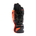 Full Metal 7 - Men's Motorcycle Racing Leather Gloves - Black/Red Fluo