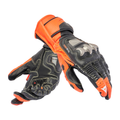 Full Metal 7 - Men's Motorcycle Racing Leather Gloves - Black/Red Fluo