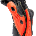 Full Metal 7 - Men's Motorcycle Racing Leather Gloves - Black/Red Fluo