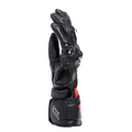 Carbon 4 - Men's Motorcycle Long Leather Gloves - Black/Fluo-Red/White