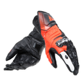 Carbon 4 - Men's Motorcycle Long Leather Gloves - Black/Fluo-Red/White