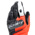 Carbon 4 - Men's Motorcycle Long Leather Gloves - Black/Fluo-Red/White