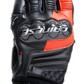 Carbon 4 - Men's Motorcycle Short Leather Gloves - Black/Fluo-Red