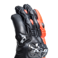 Carbon 4 - Men's Motorcycle Short Leather Gloves - Black/Fluo-Red