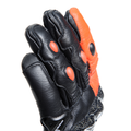 Carbon 4 - Men's Motorcycle Short Leather Gloves - Black/Fluo-Red