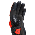 Carbon 4 - Men's Motorcycle Short Leather Gloves - Black/Fluo-Red