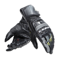 Druid 4 - Men's Motorcycle Leather Gloves - Black/Charcoal-Gray/Fluo-Yellow
