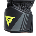 Druid 4 - Men's Motorcycle Leather Gloves - Black/Charcoal-Gray/Fluo-Yellow