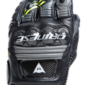 Druid 4 - Men's Motorcycle Leather Gloves - Black/Charcoal-Gray/Fluo-Yellow