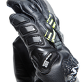 Druid 4 - Men's Motorcycle Leather Gloves - Black/Charcoal-Gray/Fluo-Yellow