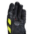 Druid 4 - Men's Motorcycle Leather Gloves - Black/Charcoal-Gray/Fluo-Yellow