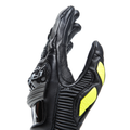 Druid 4 - Men's Motorcycle Leather Gloves - Black/Charcoal-Gray/Fluo-Yellow