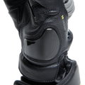 Druid 4 - Men's Motorcycle Leather Gloves - Black/Charcoal-Gray/Fluo-Yellow