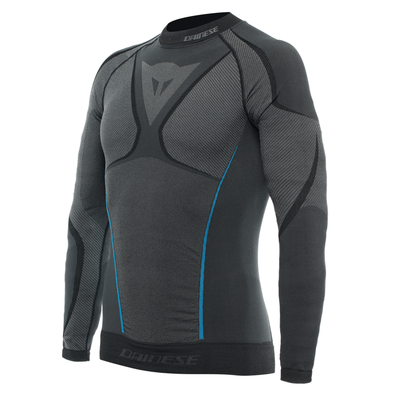 Technical Motorcycle Long Sleeve Shirt Men - Base Layer Summer - Black/Blue
