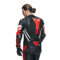 Misano 3 D-AIR® - Men's 1-Piece Motorcycle Perforated Leather Suit With Airbag - Black/Red/Red-Fluo