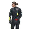 Misano 3 D-AIR® - Men's 1-Piece Motorcycle Perforated Leather Suit With Airbag - Black/Anthracite/Yellow-Fluo