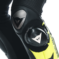 Misano 3 D-AIR® - Men's 1-Piece Motorcycle Perforated Leather Suit With Airbag - Black/Anthracite/Yellow-Fluo