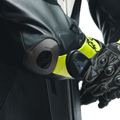 Misano 3 D-AIR® - Men's 1-Piece Motorcycle Perforated Leather Suit With Airbag - Black/Anthracite/Yellow-Fluo