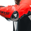 Mugello 3 D-AIR® - Men's One-Piece Perforated Leather Motorcycle Suit - Black/Fluo-Red/White