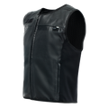 Smart Jacket Leather - Men's Motorcycle Leather Vest With Integrated Airbag - Black
