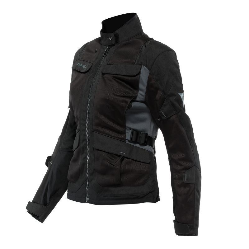 Desert Tex - Women's Touring Summer Motorcycle Jacket In Fabric - Black/Black/Ebony