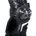 Carbon 4 - Women's Motorcycle Long Leather Gloves - Black/Black/White