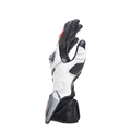 Carbon 4 - Women's Motorcycle Long Leather Gloves - Black/White/Fluo-Red