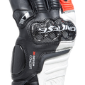 Carbon 4 - Women's Motorcycle Long Leather Gloves - Black/White/Fluo-Red
