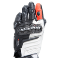 Carbon 4 - Women's Motorcycle Long Leather Gloves - Black/White/Fluo-Red