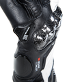 Carbon 4 - Women's Motorcycle Long Leather Gloves - Black/White/Fluo-Red