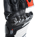 Carbon 4 - Women's Motorcycle Long Leather Gloves - Black/White/Fluo-Red