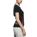 Dainese Logo - Women's T-Shirt - Black/Fluo-Red