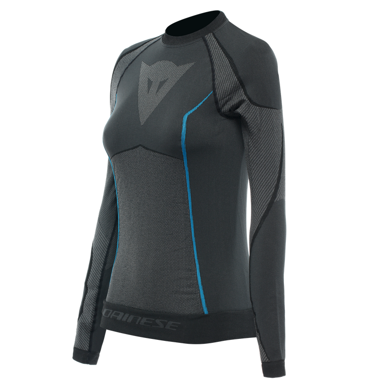 Technical Motorcycle Long Sleeve Shirt Women - Base Layer Summer - Black/Blue
