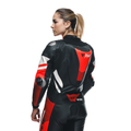 Misano 3 D-AIR® - Women's One-Piece Perforated Leather Motorcycle Suit - Black/Red/Fluo-Red