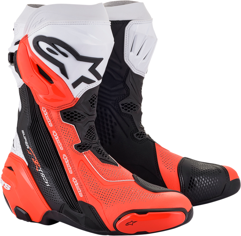 Alpinestars Supertech R Vented Boots - Black/Fluorescent Red/White
