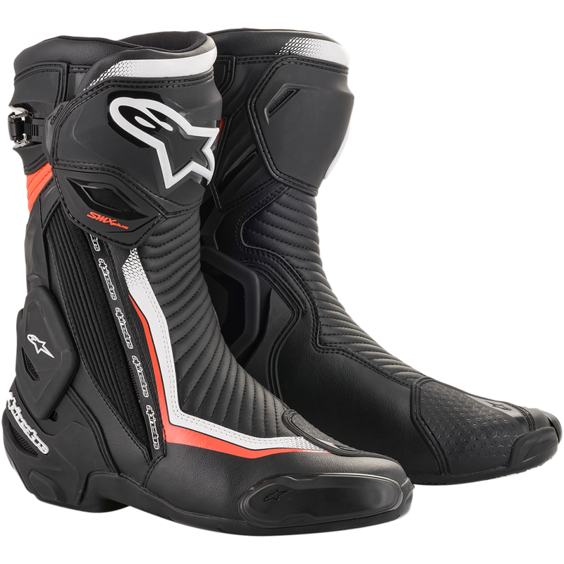 Alpinestars SMX Plus Boots - Black/White/Red Fluorescent