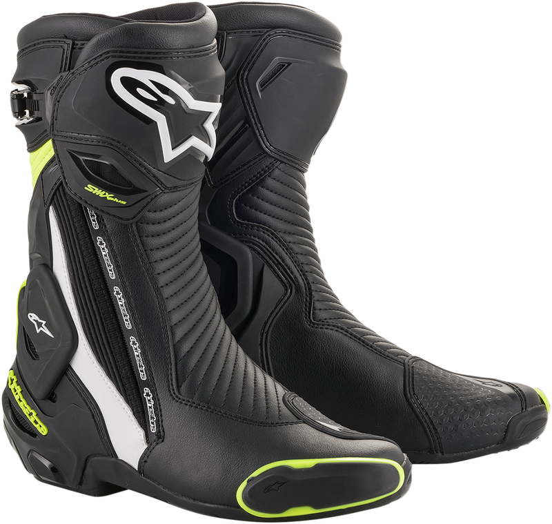 Alpinestars SMX Plus Boots - Black/White/Yellow Fluorescent