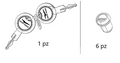 LOCKS KIT FOR SIDE CASES AND/OR TOP CASE (6 LOCKS+KEYS) - SPARE PART - 2B006035